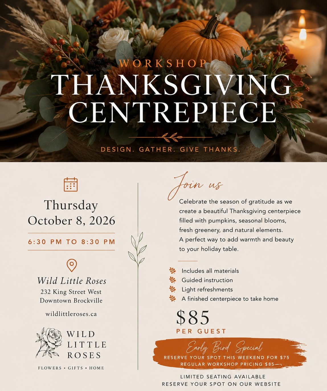 Thanksgiving Centrepiece Workshop