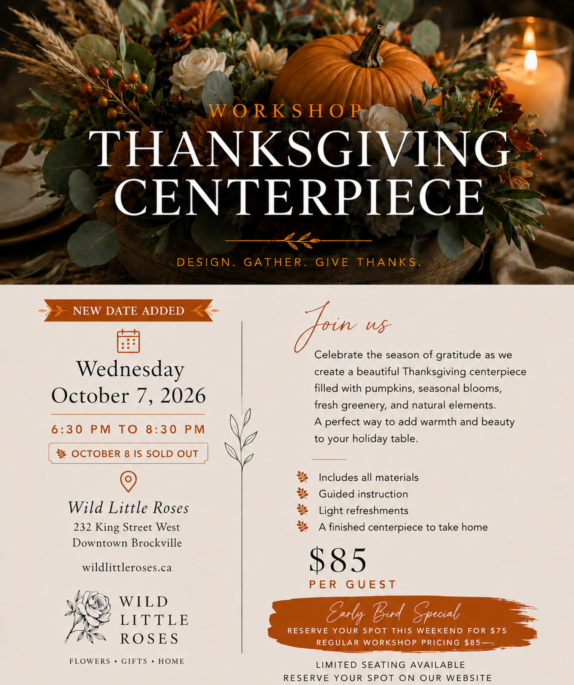 Thanksgiving Centerpiece Workshop