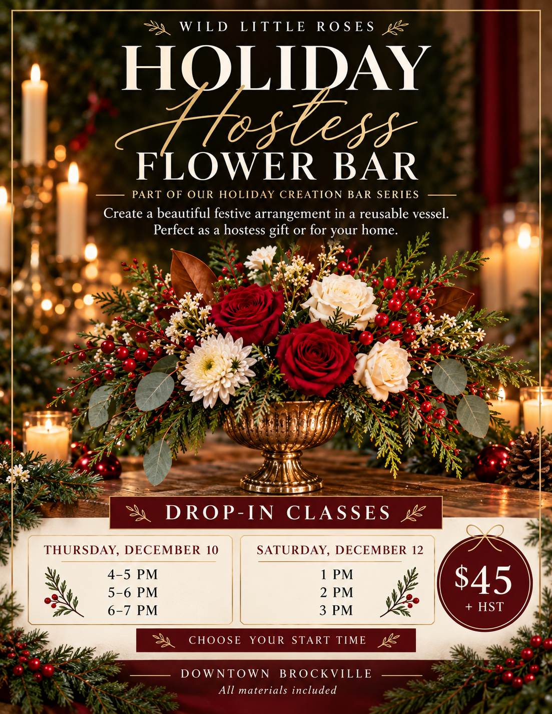 Holiday Hostess Flower Bar