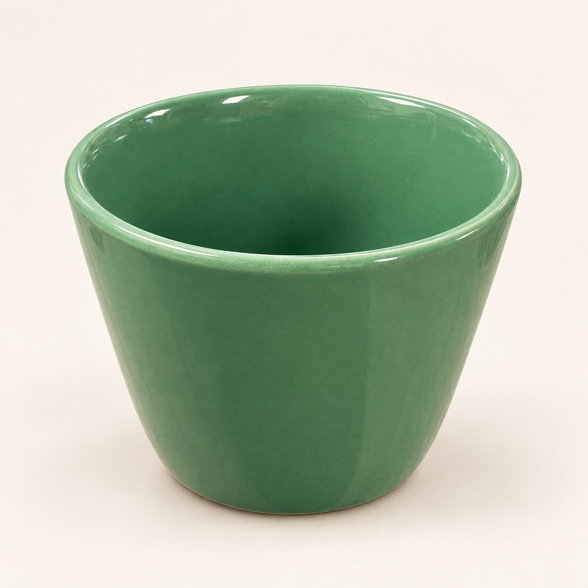 Green Ceramic Planter, 6 Inch