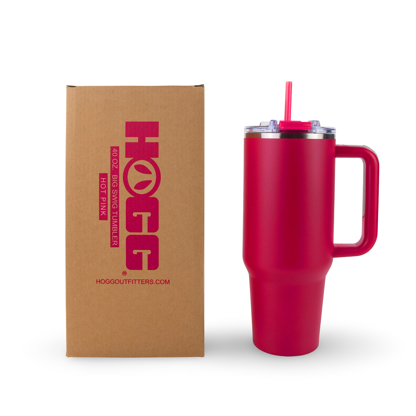 Hogg Outfitters - 40oz POWDER COATED BIG SWIG TUMBLER: Light Pink