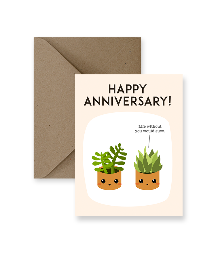 Succulent Anniversary Card