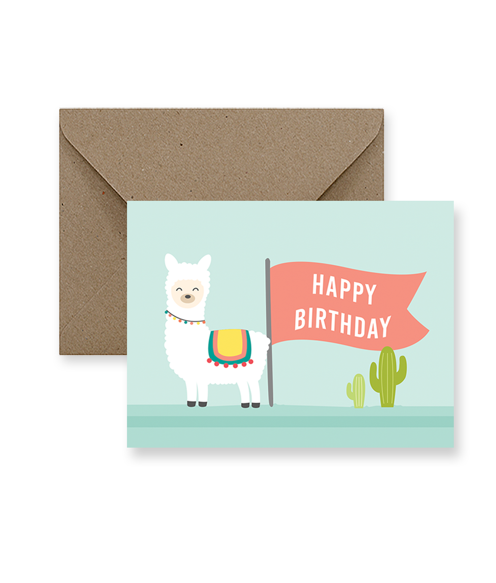 Liama Happy Birthday Card