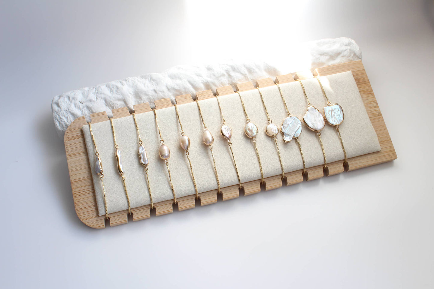 iBijoux - Unique Gold Dipped Baroque Pearl Bracelet