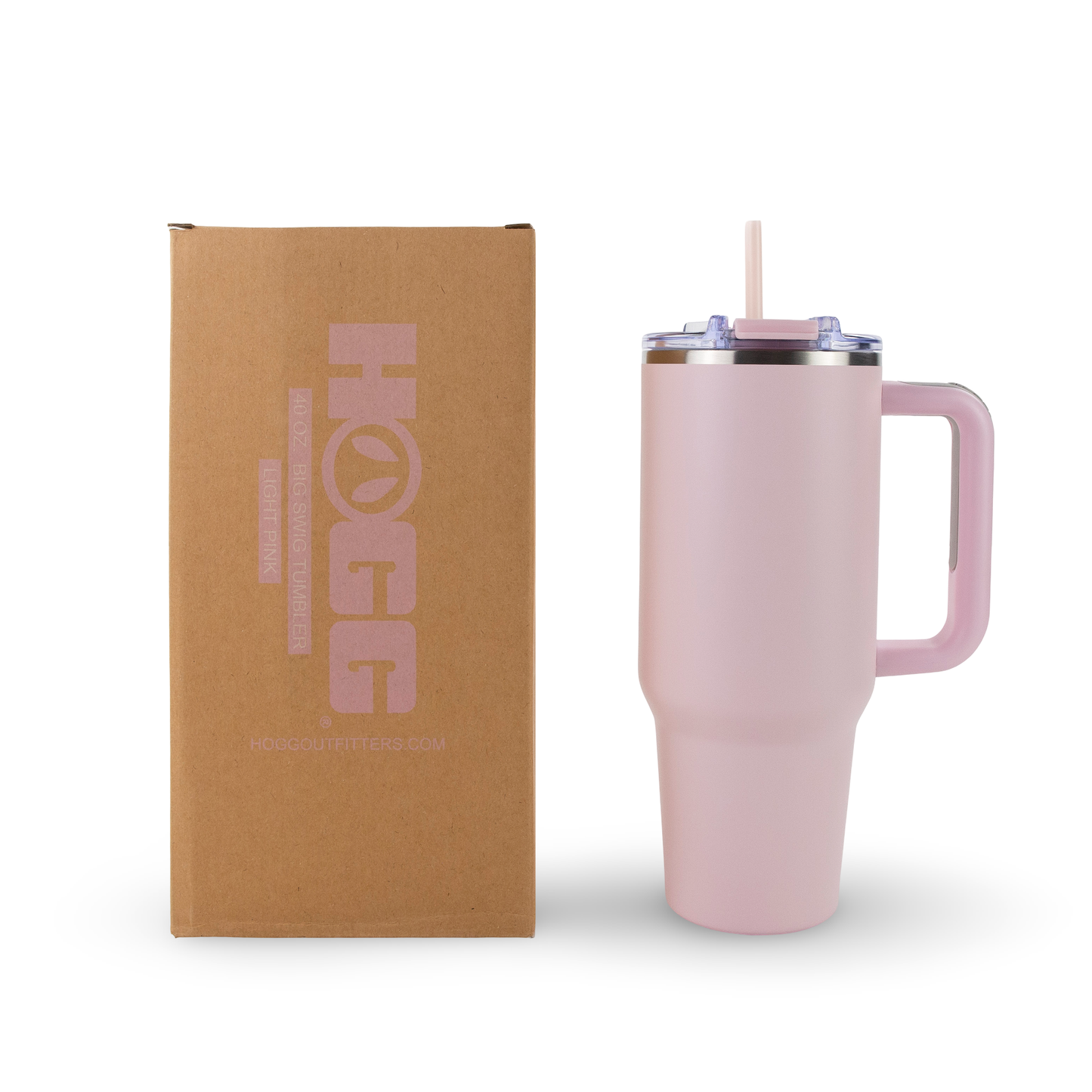 Hogg Outfitters - 40oz POWDER COATED BIG SWIG TUMBLER: Light Pink