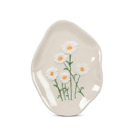 White Flower Trinket Dish