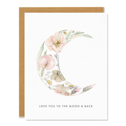 Sarah Voyer Paper - Moon & Back - Love Greeting Card