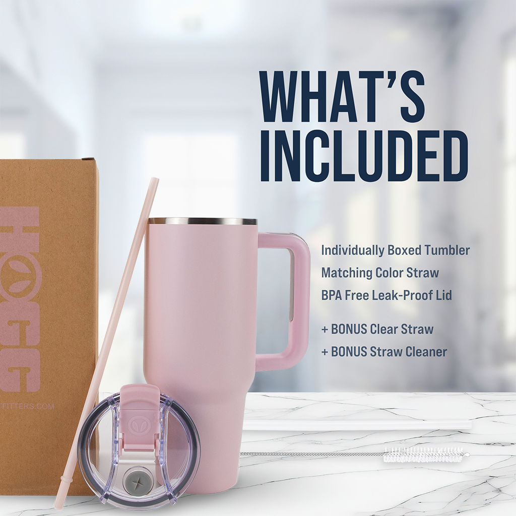 Hogg Outfitters - 40oz POWDER COATED BIG SWIG TUMBLER: Light Pink
