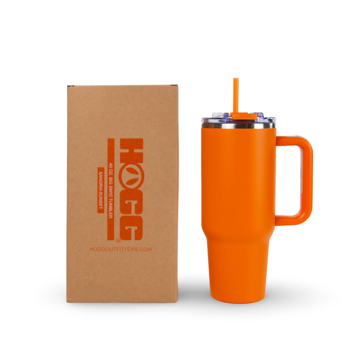 Hogg Outfitters - 40oz POWDER COATED BIG SWIG TUMBLER: Peach Fizz