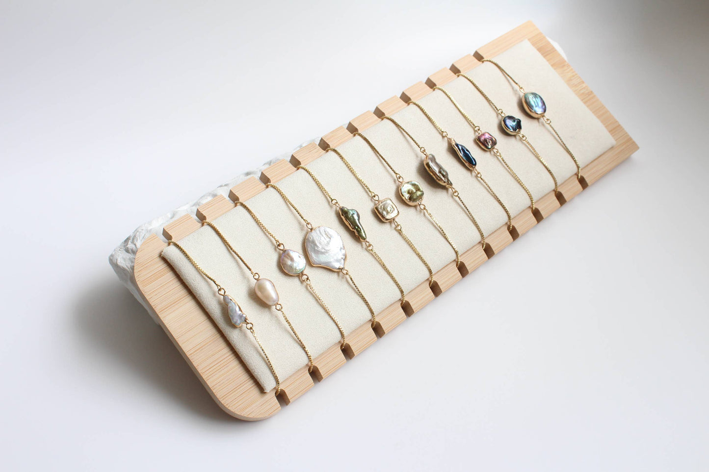 iBijoux - Unique Gold Dipped Baroque Pearl Bracelet