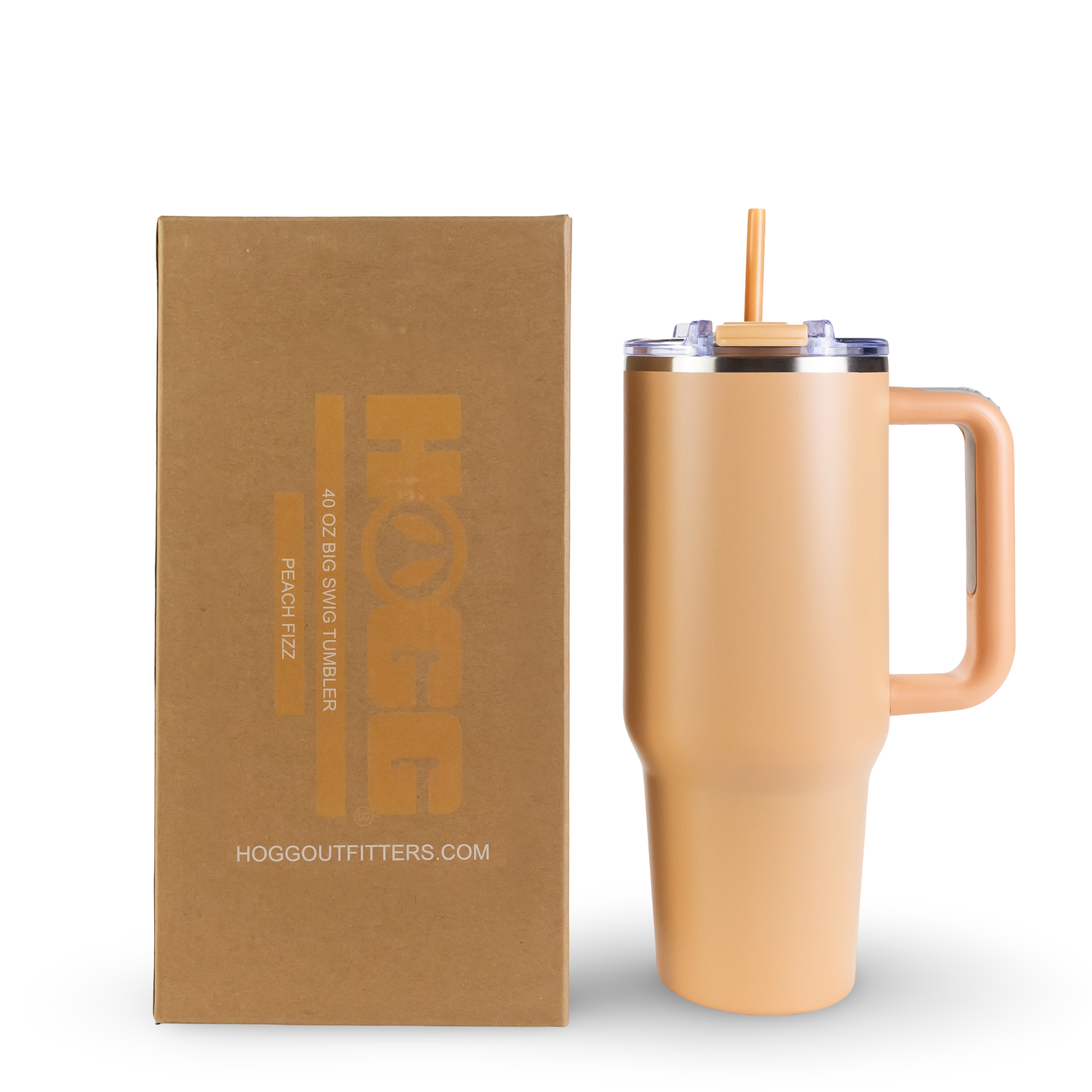 Hogg Outfitters - 40oz POWDER COATED BIG SWIG TUMBLER: Peach Fizz