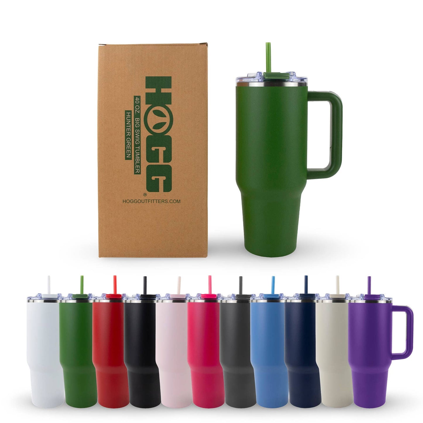 Hogg Outfitters - 40oz POWDER COATED BIG SWIG TUMBLER: Light Pink