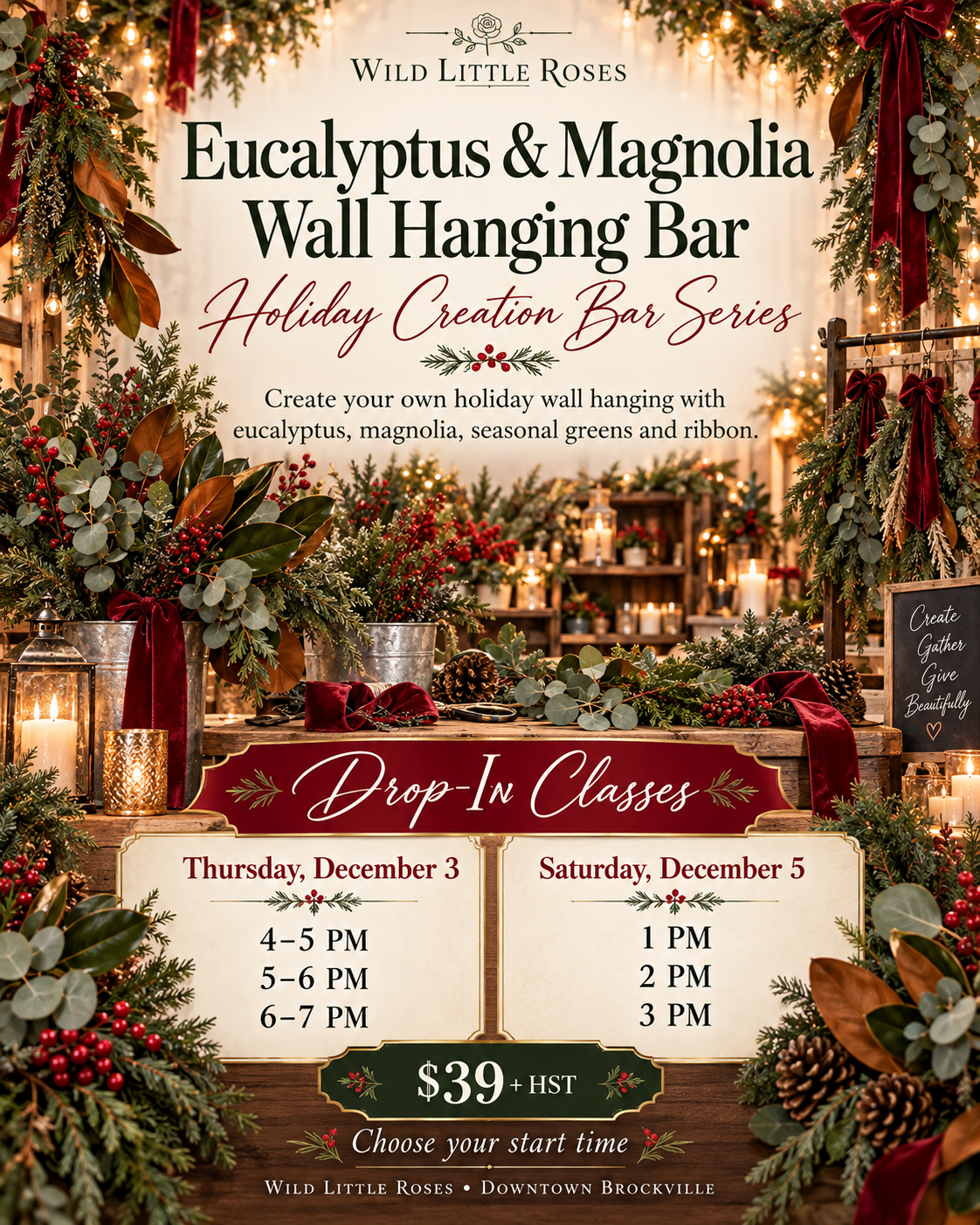 Eucalyptus & Magnolia Wall Hanging Bar