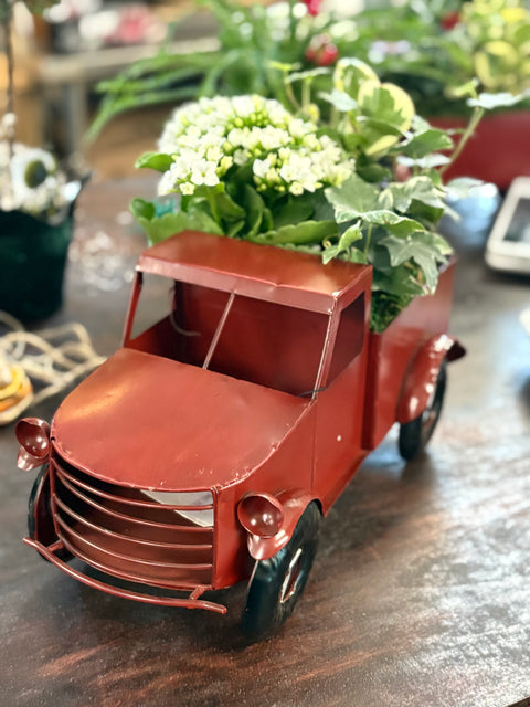 Christmas truck planter