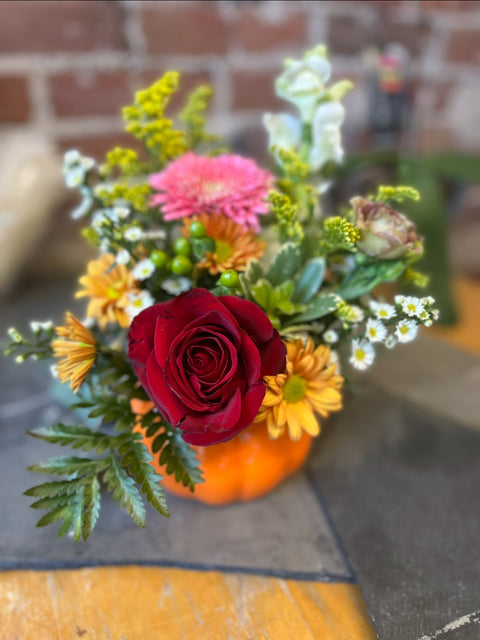 Fall pumpkin centrepiece