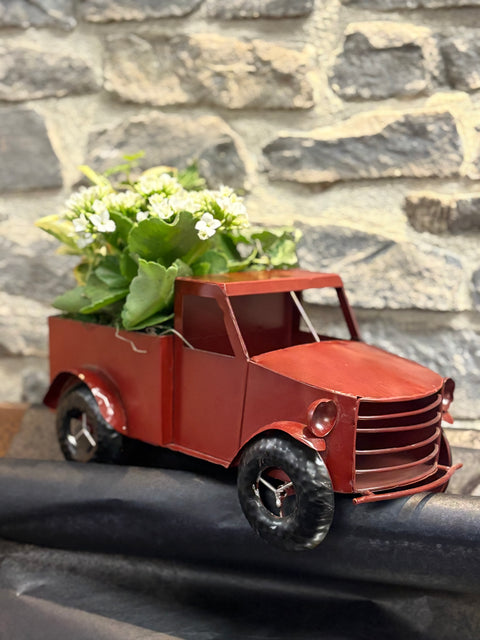Christmas truck planter