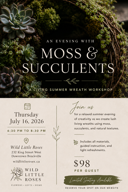 An Evening with Moss & Succulents

A Living Summer Wreath Workshop