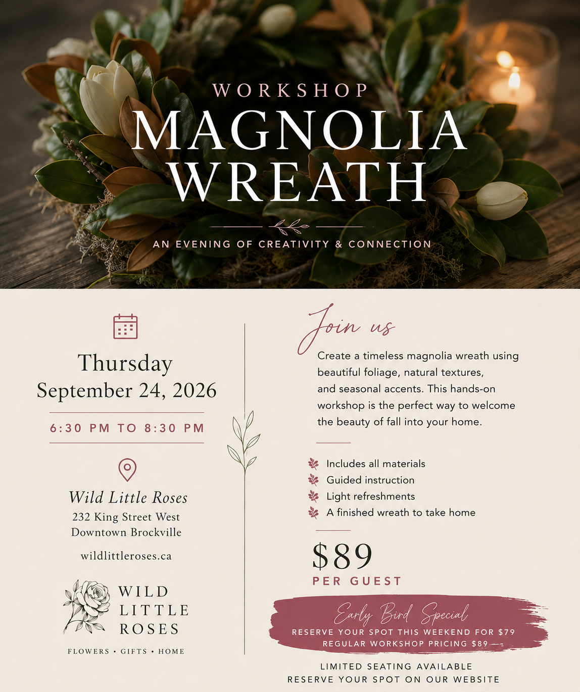 Magnolia Wreath Workshop