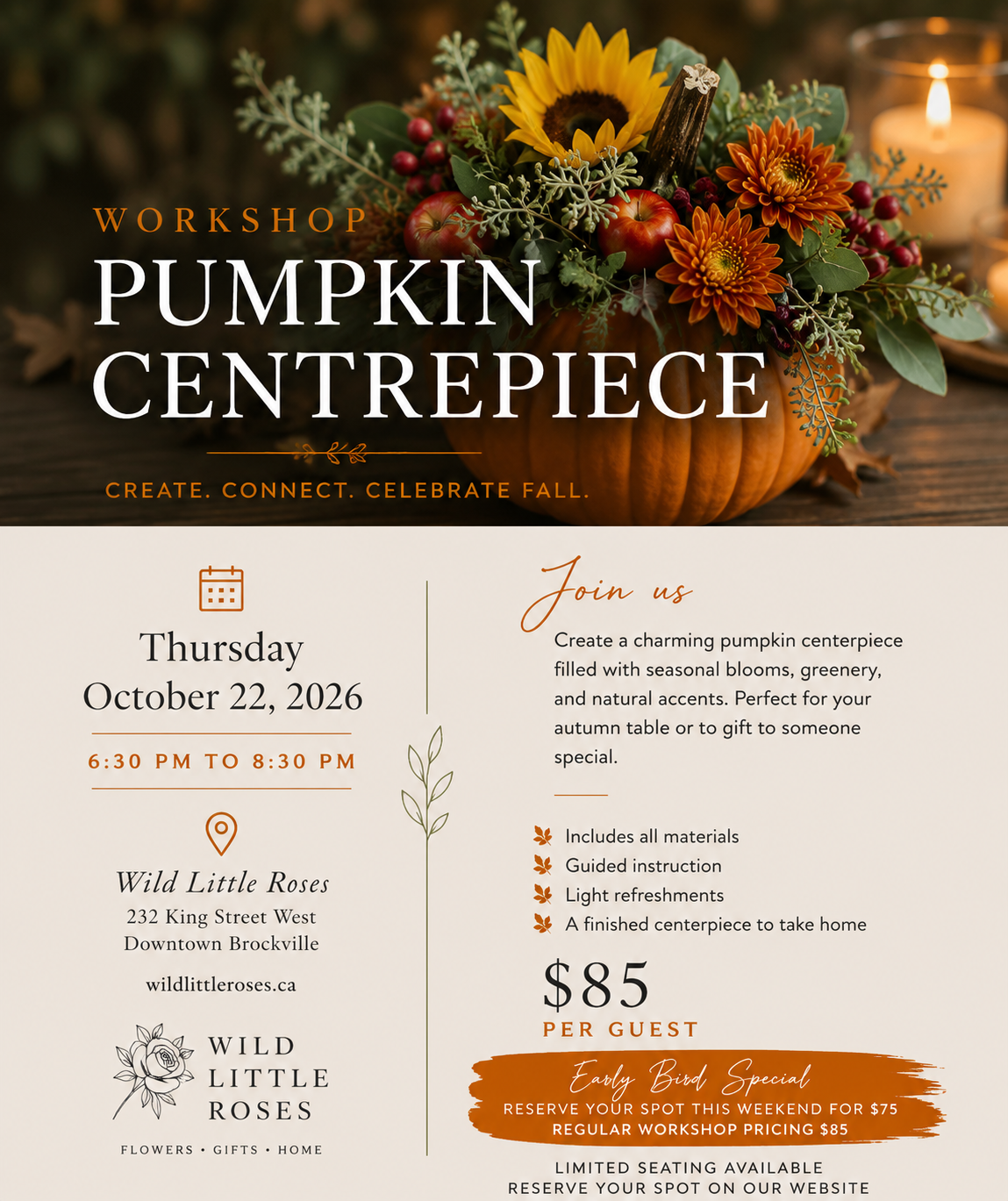 Pumpkin Centerpiece Workshop