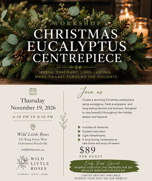 Holiday Eucalyptus & Evergreen Centerpiece Workshop
