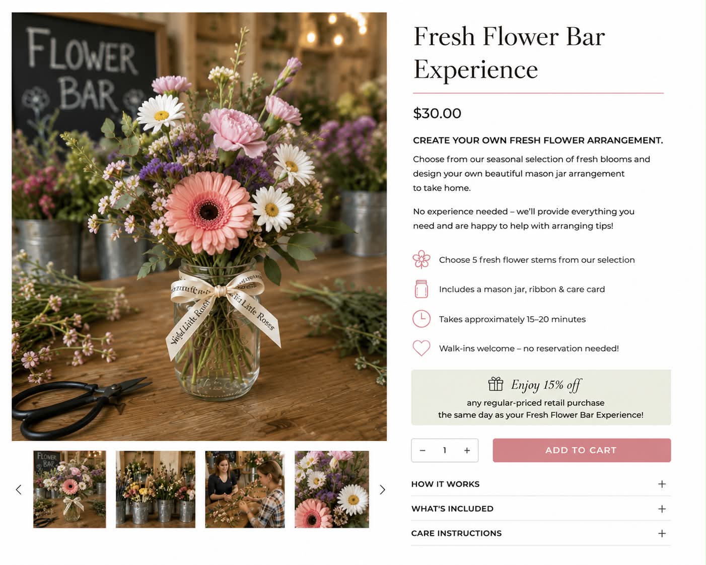 Flower Bar Experience