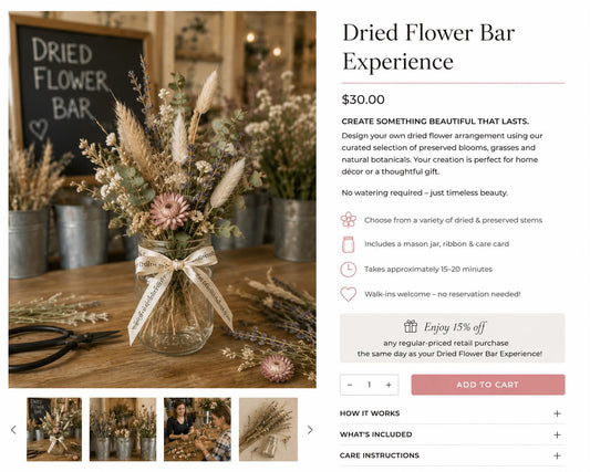 Dried Flower Bar Experience