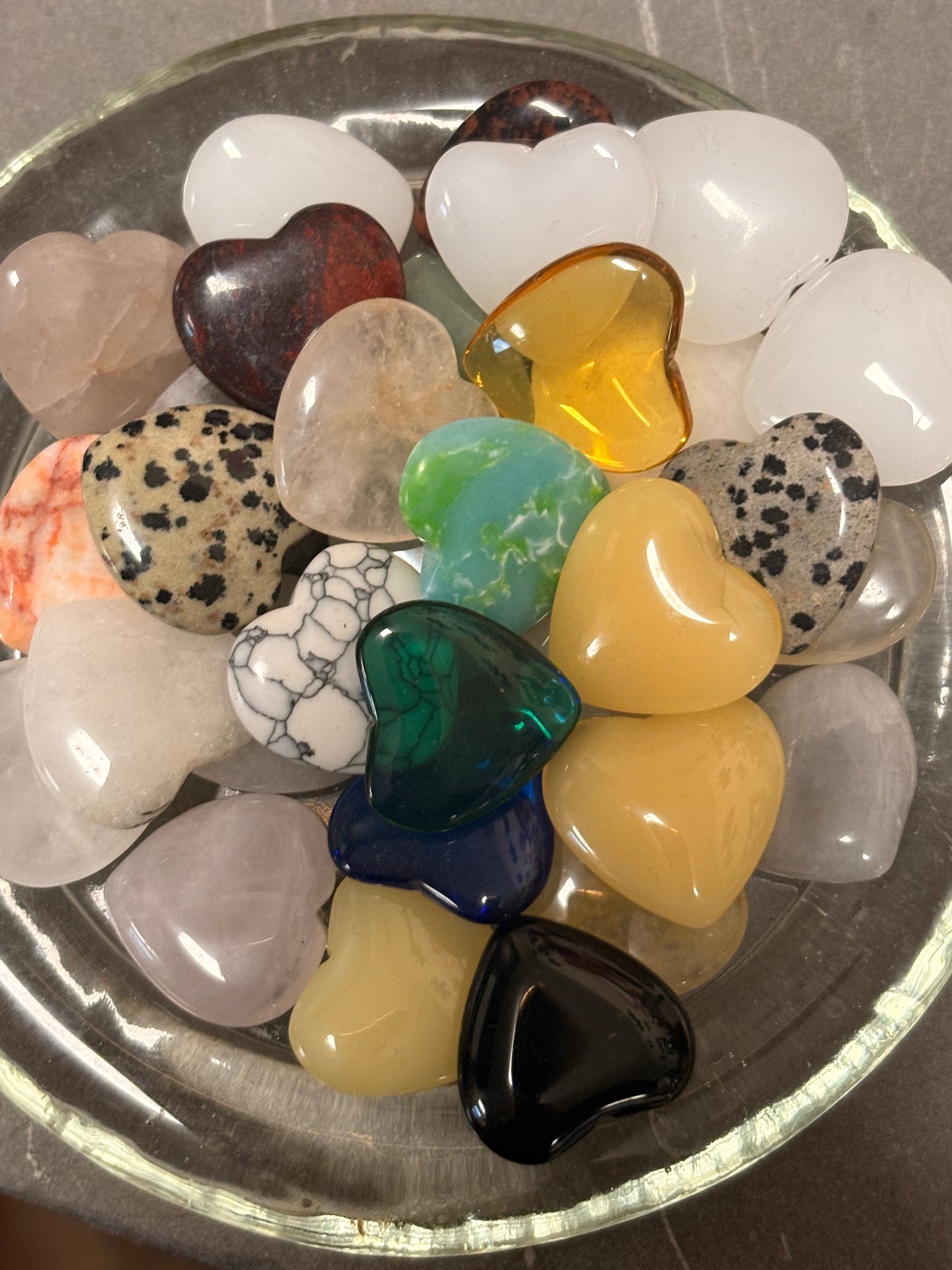 Polished stone hearts