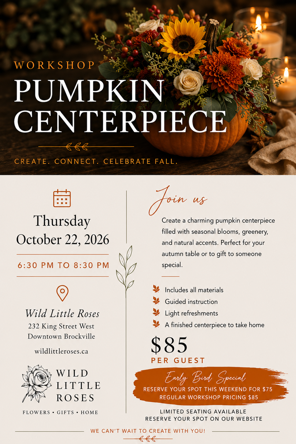 Pumpkin Centerpiece Workshop