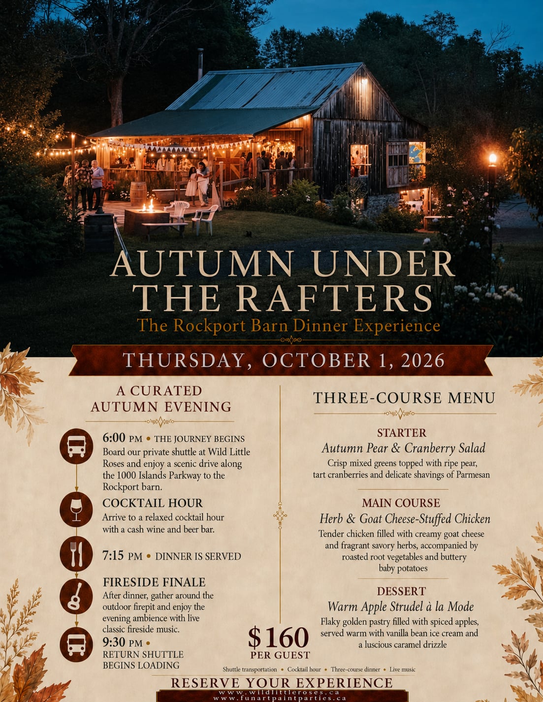 Autumn Under the Rafters — The Rockport Barn Dinner Experience