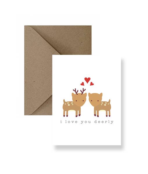 IMPAPER - I Love You Deerly Love Greeting Card