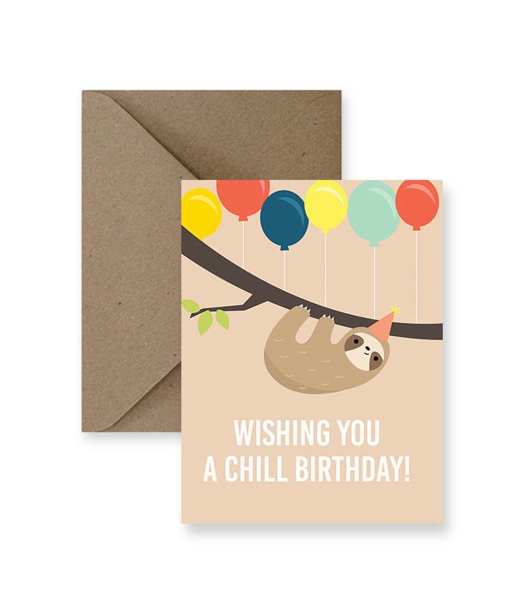 IMPAPER - Sloth Chill Birthday Card