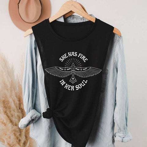 She Has Fire In Her Soul Muscle Tank xl