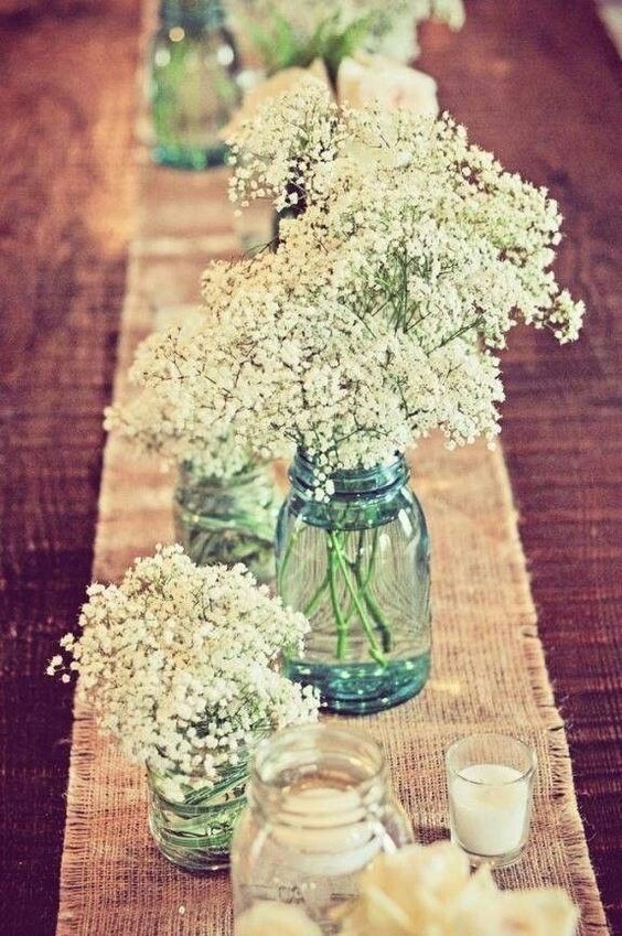 Baby Breath and Mason Jar Package - Wild Little Roses