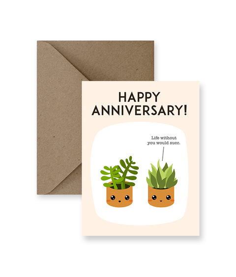 Succulent Anniversary Card