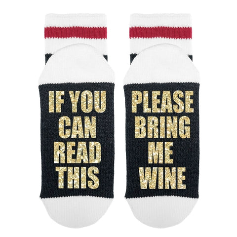 If You Can Read This Please Bring Me Wine -Sock Dirty To Me- Lumberjack Socks