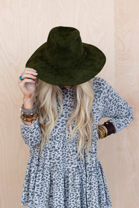 Baron Braided Brim Hat - Olive