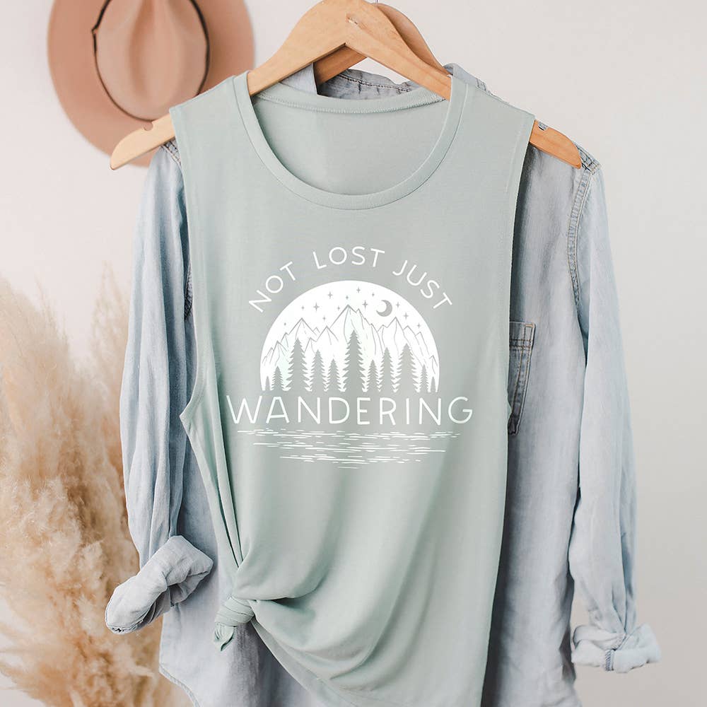 Not Lost Just Wandering Muscle Tank