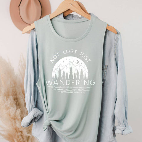 Not Lost Just Wandering Muscle Tank