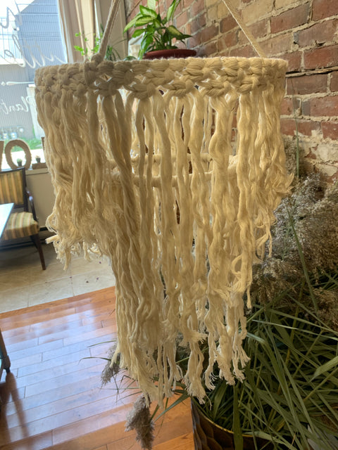 Hanging Macrame Decor, natural Bevel Lampshade - Wild Little Roses