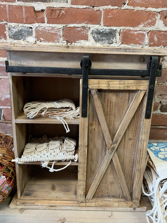 Wood Shelves with Sliding Door - Wild Little Roses